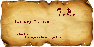 Tarpay Mariann névjegykártya