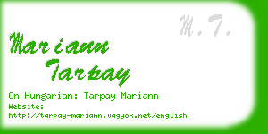 mariann tarpay business card